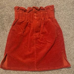 Burnt Orange faux suede skirt